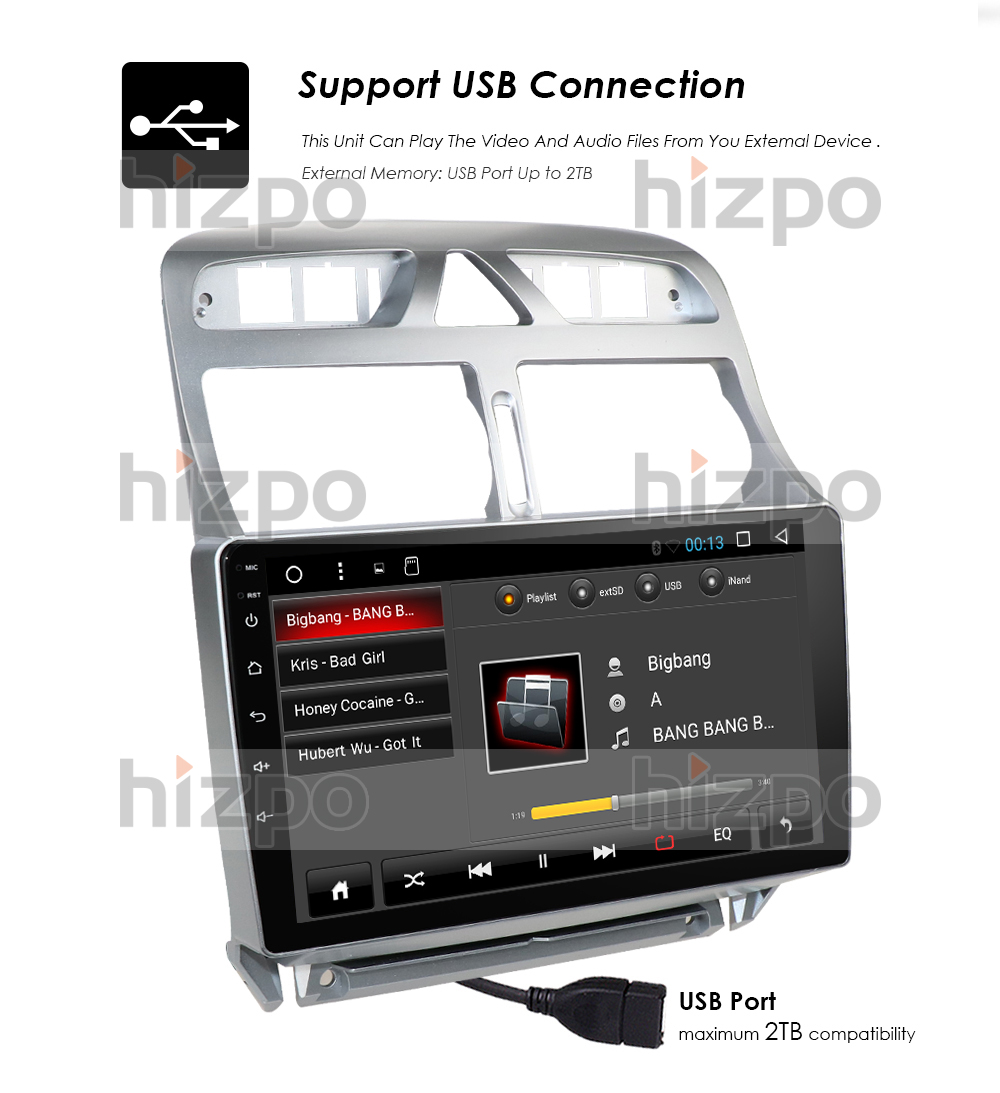 AUTORADIO PEUGEOT 307 PHASE 2 CANBUS gps dvd sd ipod écran tactile fm  bluetooth tnt