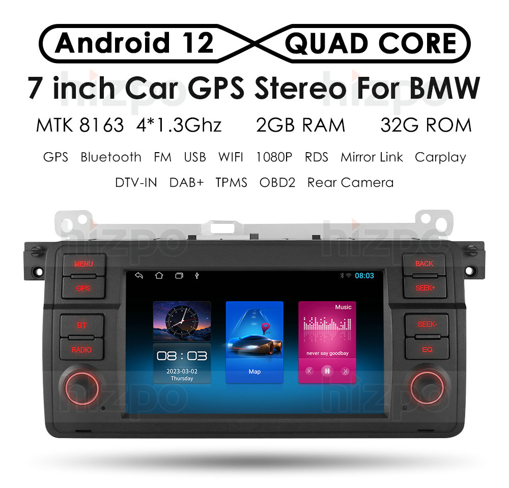 7 inch BMW E46 Android Touch Screen GPS Navigation Multimedia