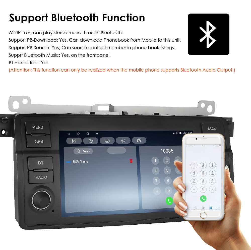 thumbnail image 2 of Eonon E46X7 9" Android 14 Car Radio GPS Navi For BMW E46 320 325 323 M3 - WiFi, CarPlay, OBD2, Camera Support 2 of 5